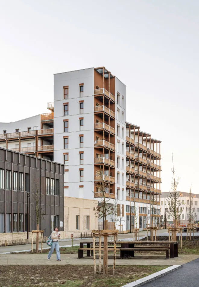 Façade et loggias en bois