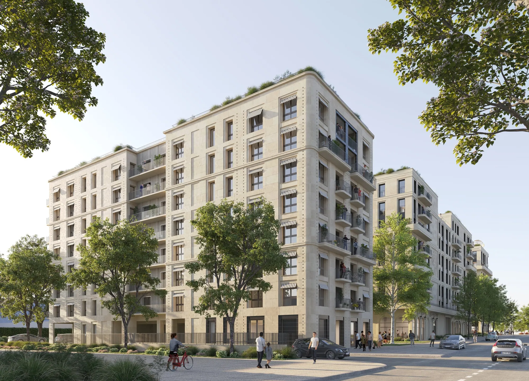 Angle de rue et immeubles du projet