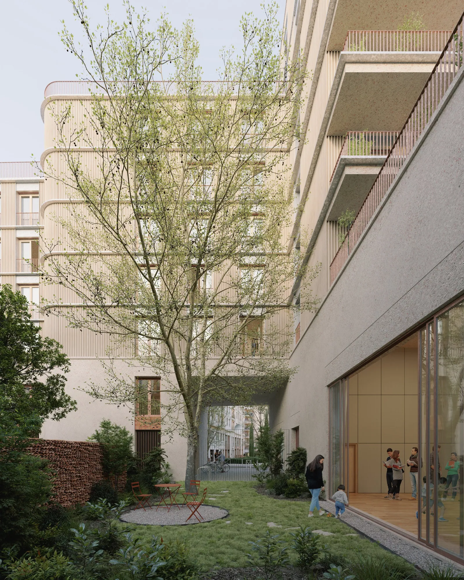 Perspective : cœur d'îlot planté