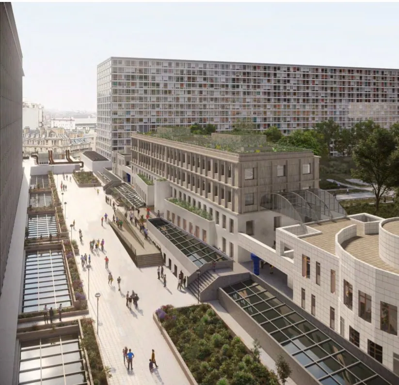 Perspective : vue plongeante sur la rue